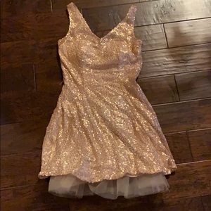 Gold sequin dress
